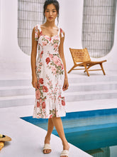 Kurzes Camisole-Kleid mit Blumenmuster und Knoten